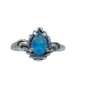 Vintage Kabana Sterling Silver 925 Blue Topaz Ring Size 5.75 Dainty Designer